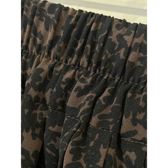~ Banana Republic Sz 8 Skirt Pleated Black Brown Print Pleats Knee Elastic Waist - Picture 11 of 12